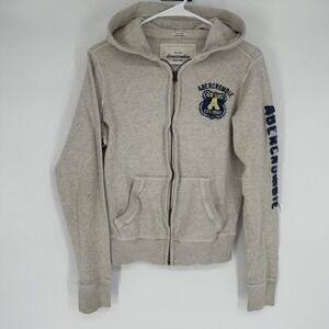 Vintage Y2K Abercrombie & Fitch Muscle Fit Waffle Knit Zip Up Hoodie Gray XL